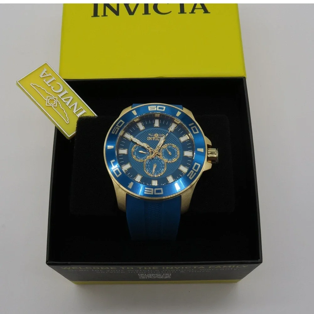 Invicta Pro Diver Impact 28002 Men's 50mm Blue Gold-Tone Quartz Watch